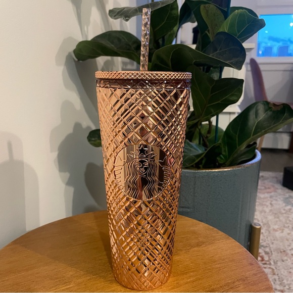 Starbucks Other - NWOT Starbucks 2023 Winter Holiday Jeweled 24oz Tumbler Cold Cup - Rose Gold